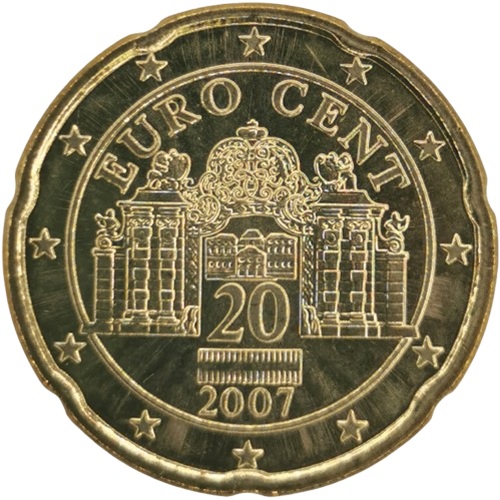 20 cent 2007 Rakúsko ob.UNC