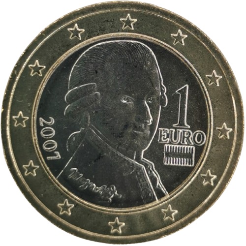 1 euro 2007 Rakúsko ob.UNC