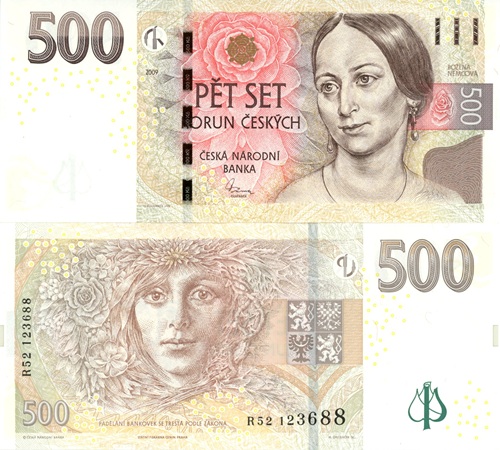 500 Korún 2009 Česko UNC Božena Nemcová séria R52