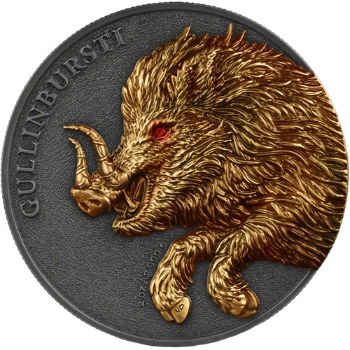 10 Mark 2025 Germania BU farbená Ultra Double High Relief 2 Oz Ag, Gullinbursti