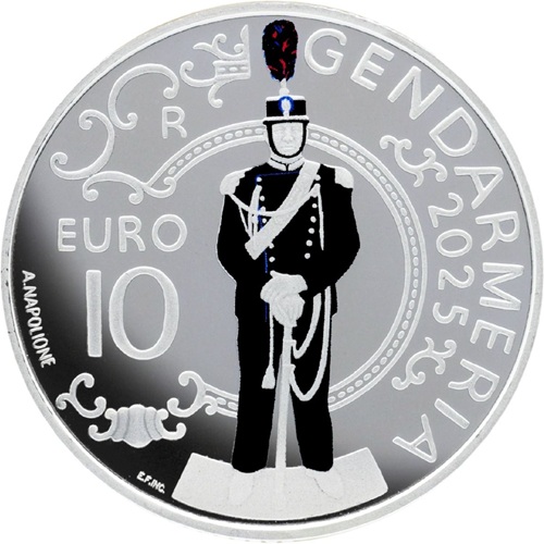 10 euro 2025 San Maríno PROOF farbená Gendarmeria