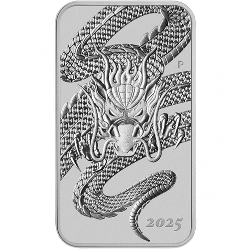 Dollar 2025 Austrália BU 1 Oz Ag, Dragon Rectangular