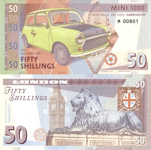 50 Shillings 2025 UNC Mini Cooper 500 séria M