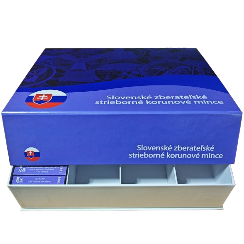 BOX COLLECT60SK na mince v etue, slovenské korunové AG mince