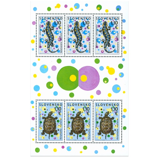 Hárček 2009 Slovensko čistý, Korytnačka močiarna, Salamandra škvrnitá (461, 462)