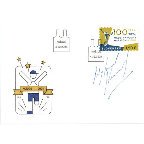 FDC 2024 Slovensko, Medzinárodného maratónu mieru v Košiciach (originál podpis autora)
