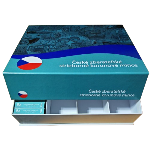 BOX COLLECT60CZ na mince v etue, české korunové AG mince