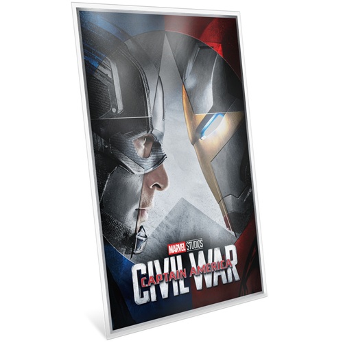 2 Dollars 2025 Niue PROOF farbená 1,5 Oz Ag, Captain America: Civil War