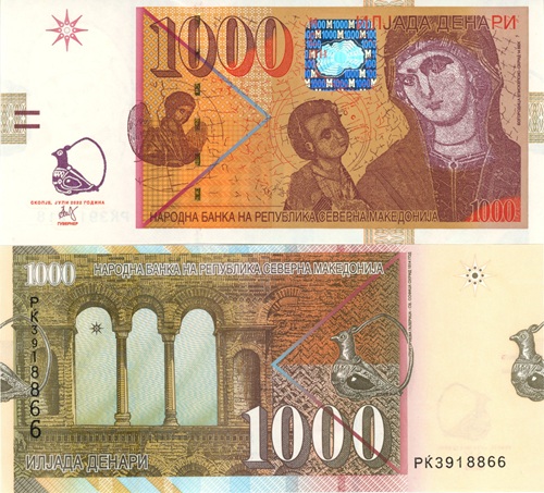 1000 Denar 2022 Macedónsko UNC séria RK