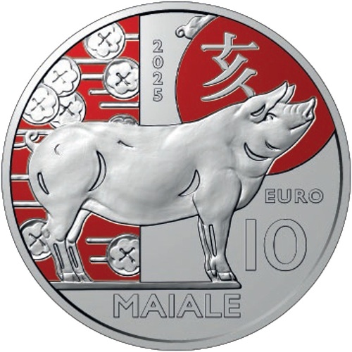 10 euro 2025 San Maríno BU Chinese Lunar Calendar Pig