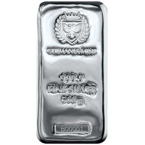 Investičná tehlička - Strieborná tehlička 500 g 999.9 Germania Mint