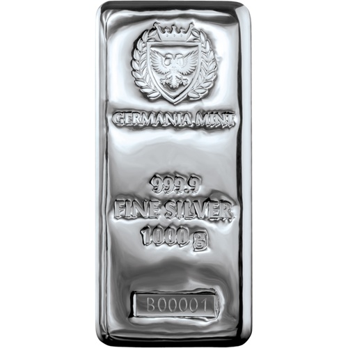 Investičná tehlička - Strieborná tehlička 1 Kg 999.9 Germania Mint