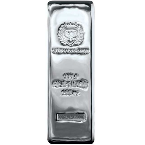Investičná tehlička - Strieborná tehlička 100 Oz 999.9 Germania Mint