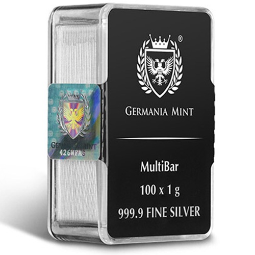 Investičná tehlička - Strieborná tehlička 100 x 1 g 999.9 Germania Mint