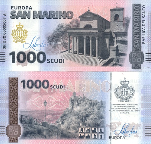 1000 Scudi 2025 San Maríno UNC séria BSM*A