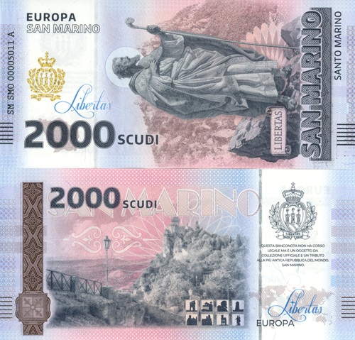 2000 Scudi 2025 San Maríno UNC séria SMO*A