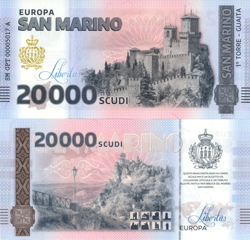 20 000 Scudi 2025 San Maríno UNC séria GPT*A