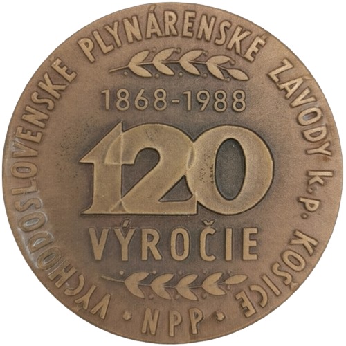Medaila, 1988 Československo, 120 výročie Východoslovenské plynárenské závody Košice