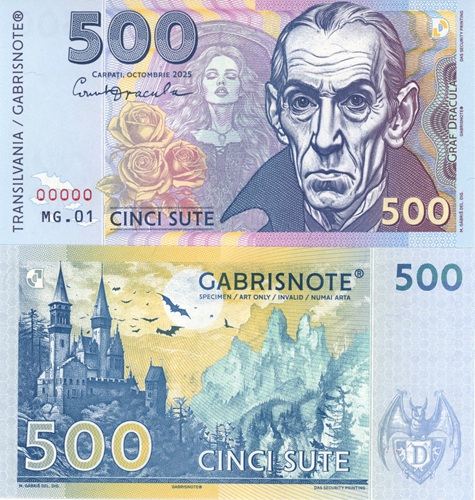 500 gróf Drakula 2025 UNC séria MG.01 anulát