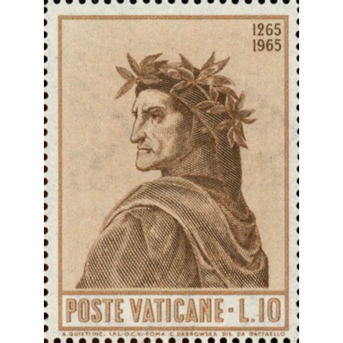 Známka 1965 Vatikán čistá, 700. výročie Dante Alighieri (L10)