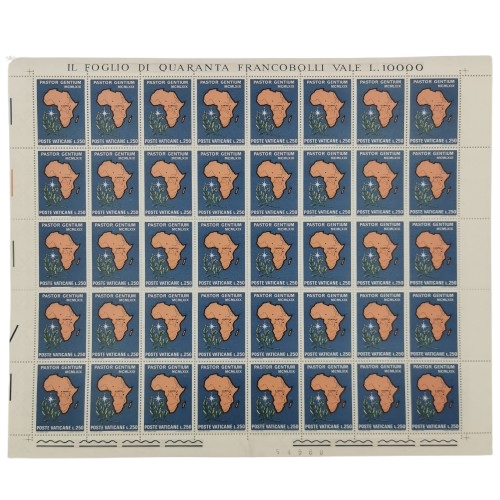 Arch 40 x známka 1969 Vatikán čistá, Cesta pápeža Pavla II. do Afriky (L250)