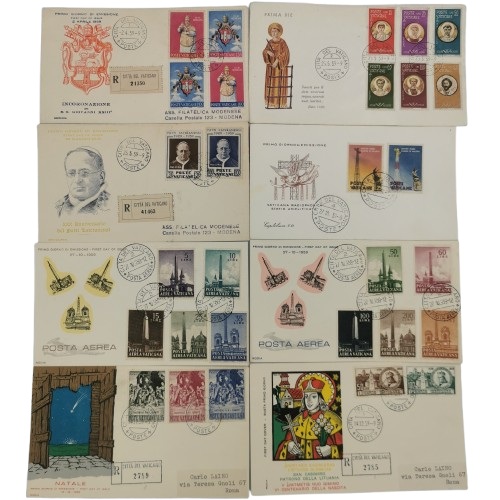 SET 8 x FDC 1959 Vatikán