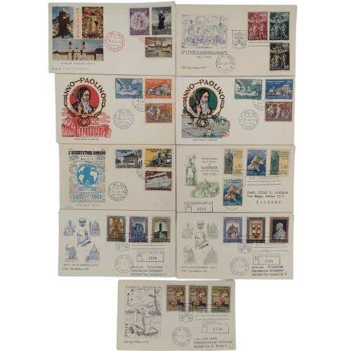 SET 9 x FDC 1961 Vatikán