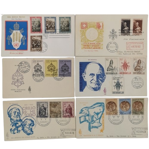 SET 6 x FDC 1963 Vatikán