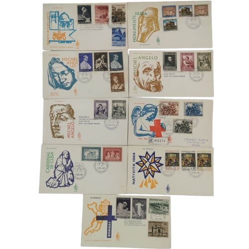 SET 9 x FDC 1964 Vatikán