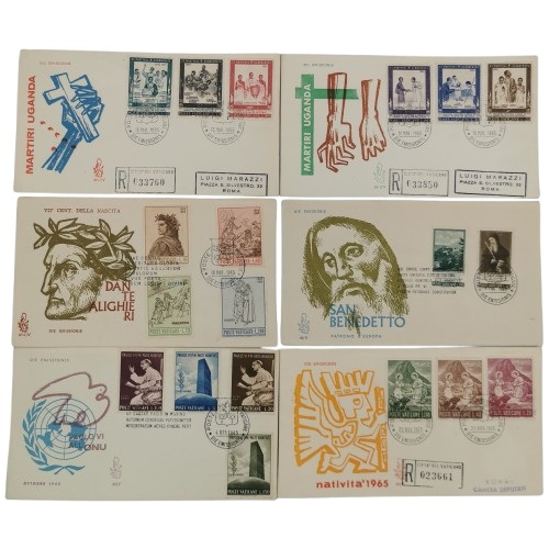 SET 6 x FDC 1965 Vatikán