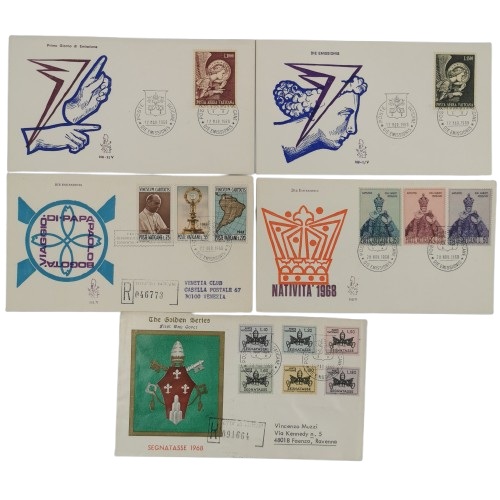 SET 5 x FDC 1968 Vatikán