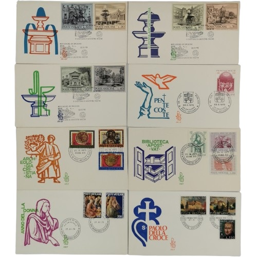 SET 8 x FDC 1975 Vatikán