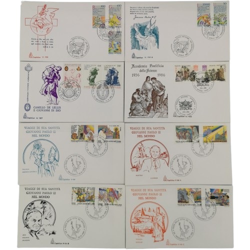 SET 8 x FDC 1986 Vatikán