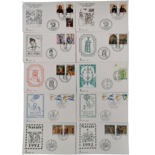 SET 10 x FDC 1992 Vatikán