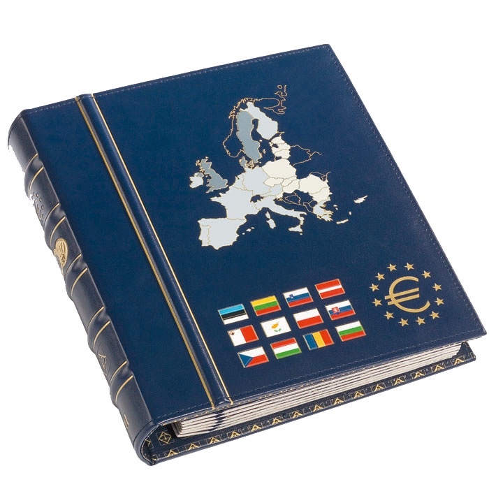 Zakladač OPTIMA classic s kazetou, potlač EURO, modrý (CLOPBIEUBLSET)