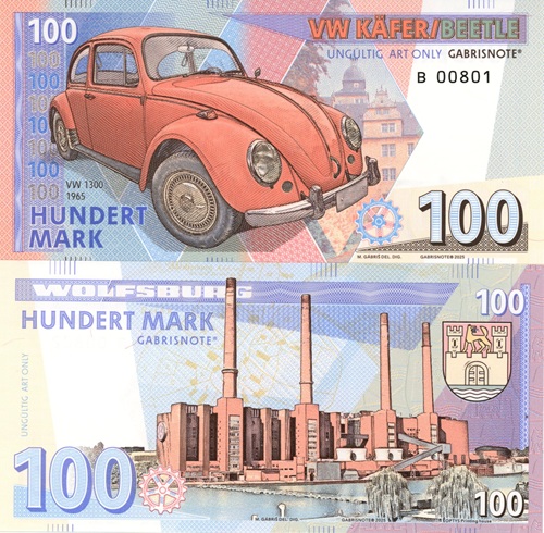 100 Mark 2025 UNC VW 1300 Chrobák séria B