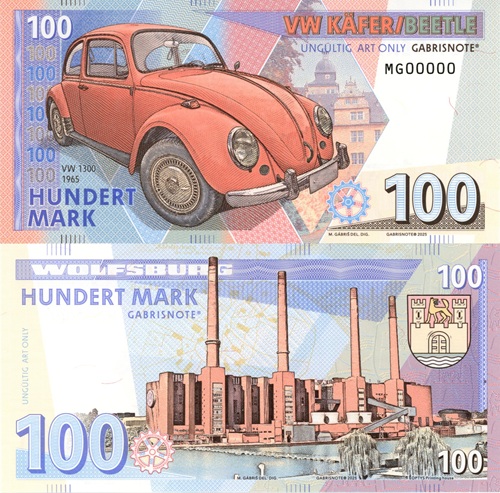 100 Mark 2025 UNC VW 1300 Chrobák séria MG anulát