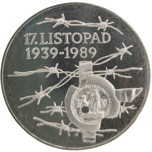 100 Korún 1989 Československo PROOF, 17. november 1989