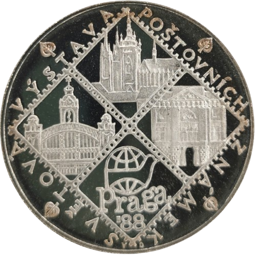 100 Korún 1988 Československo PROOF, Svetová výstava poštových známok
