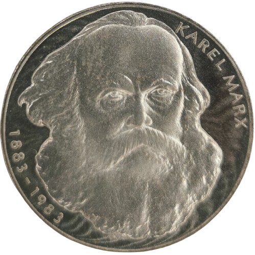100 Korún 1983 Československo PROOF, Karel Marx