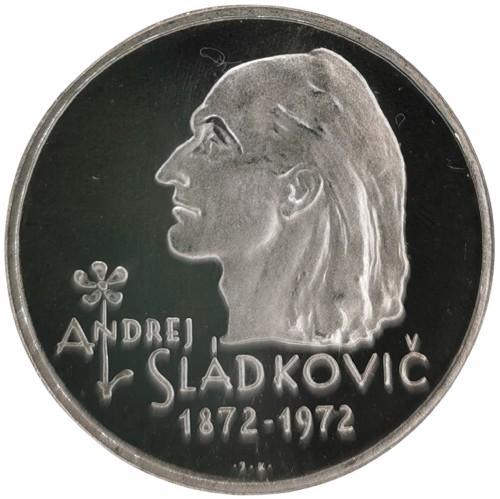 20 Korún 1972 Československo PROOF, Andrej Sládkovič