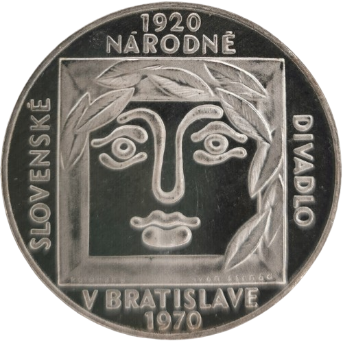 25 Korún 1970 Československo PROOF, Slovenské národné divadlo