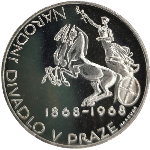 10 Korún 1968 Československo PROOF, Národné divadlo v Prahe