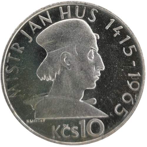 10 Korún 1965 Československo PROOF, Majster Jan Hus