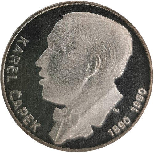 100 Korún 1990 Československo PROOF, Karel Čapek