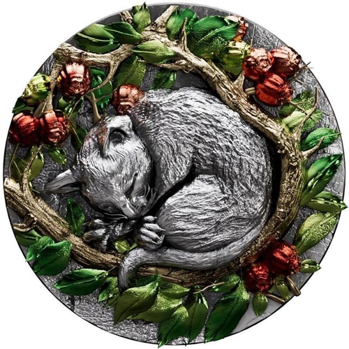 2000 Francs CFA 2025 Kamerun BU farbená Antiqued 2 Oz Ag, Civet Coffee