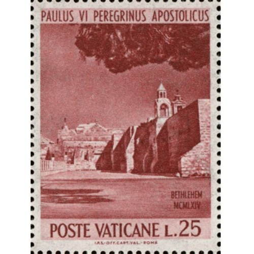 Známka 1964 Vatikán čistá, Cesta pápeža Pavla VI. do Svätej zeme (L25)