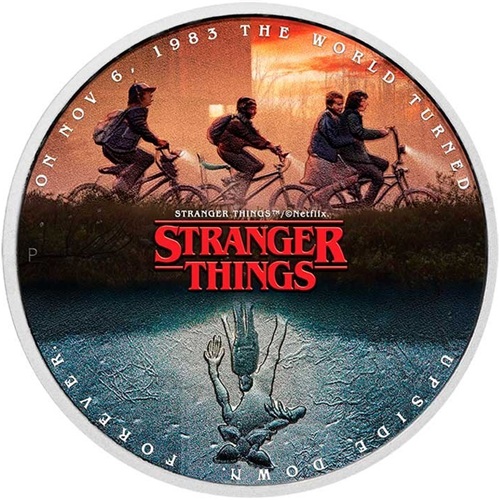 Dollar 2026 Tuvalu PROOF farbená 1 Oz Ag, Stranger Things - The Upside Down