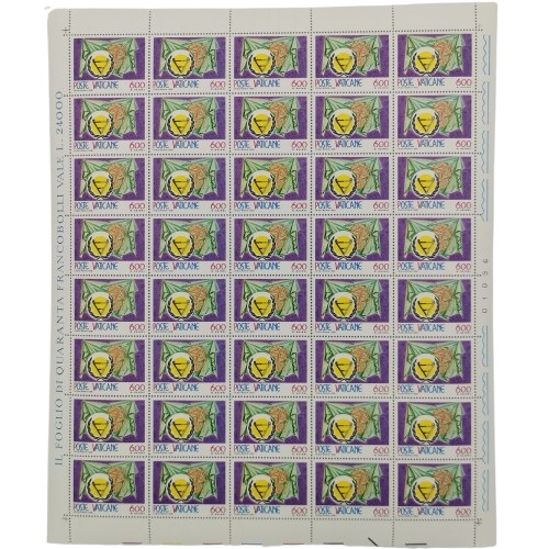 Arch 40 x známka 1981 Vatikán čistá, Medzinárodný rok osôb so zdravotným postihnutím (L600)