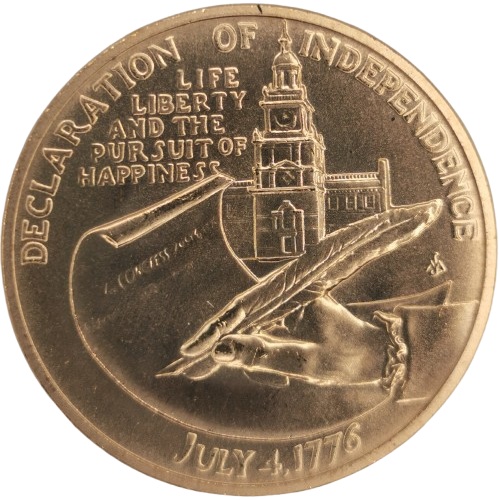 Medaila pozlátená, 1976 USA, Declaration of Independence